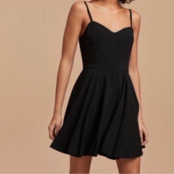 Aritzia| Talula Lipinski Teal Soft V Neck Fit Flare Mini Skater Swing Dress Sz 8 - Picture 1 of 7